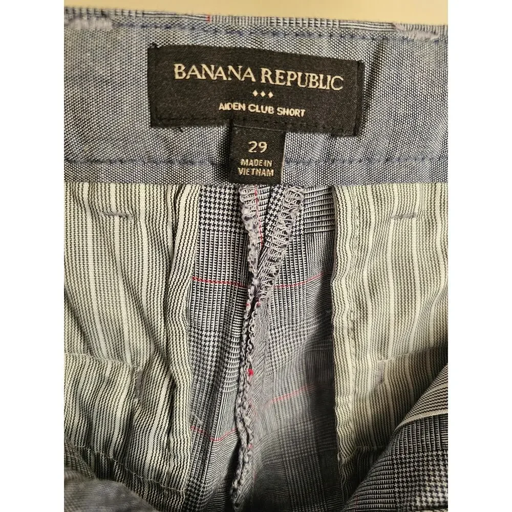 Banana Republic Cotton Aiden Club Plaid Shorts